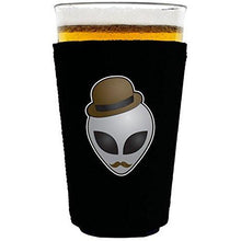 Load image into Gallery viewer, pint glass koozie with alien design
