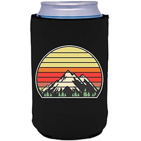 can koozie with retro mountain design 