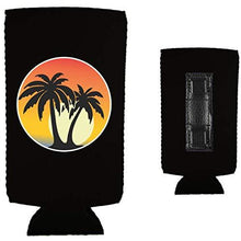 Load image into Gallery viewer, Palm Tree Sunset Magnetic Slim Can Coolie
