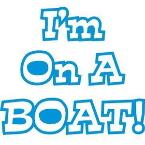 vinyl sticker with im on a boat design