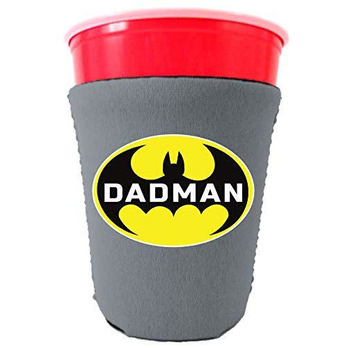 gray party cup koozie with dadman design 