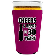 Load image into Gallery viewer, Cheers &amp; Beers to 30 Years Pint Glass Coolie
