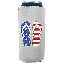 Load image into Gallery viewer, Stars and Stripes Flip Flop 16 oz. Can Coolie
