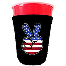 Load image into Gallery viewer, America Peace Sign Party Cup Coolie
