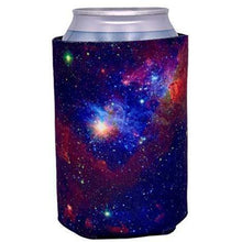 Load image into Gallery viewer, regular can koozie with galaxy space all over print design
