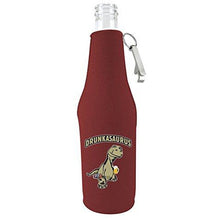 Load image into Gallery viewer, Drunkasaurus Beer Bottle Coolie With Opener
