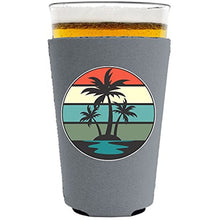 Load image into Gallery viewer, Retro Palm Trees Pint Glass Coolie
