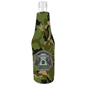 Weekend Forecast Drinking with a chance of Camping Beer Bottle Coolie With Opener