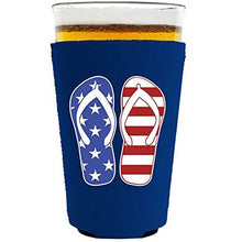 Load image into Gallery viewer, Stars and Stripes Flip Flop Neoprene Pint Glass Coolie
