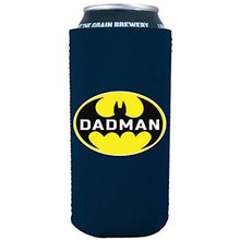 Load image into Gallery viewer, 16 oz can koozie with dad man design batman
