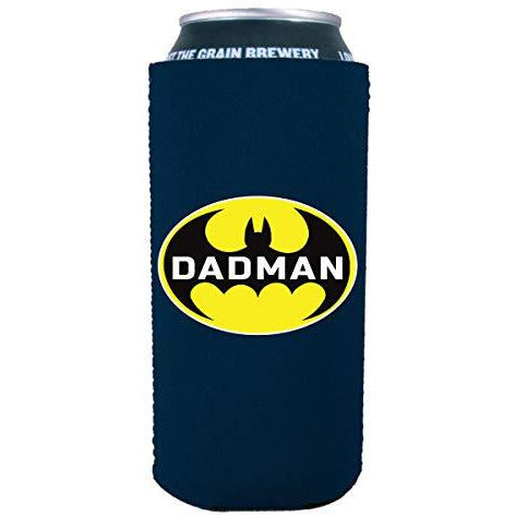 16 oz can koozie with dad man design batman