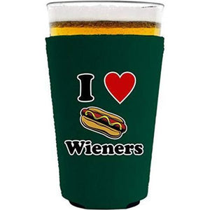 I Lover Wieners Pint Glass Coolie