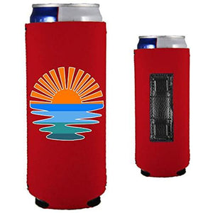 Retro Sunset Magnetic Slim Can Coolie