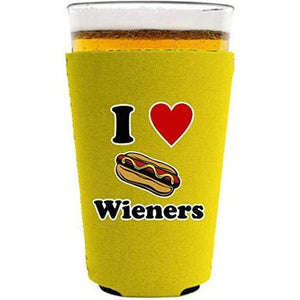 I Lover Wieners Pint Glass Coolie