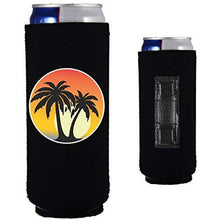 Load image into Gallery viewer, Palm Tree Sunset Magnetic Slim Can Coolie
