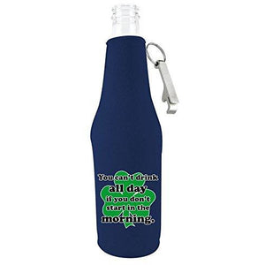 Drink All Day Funny Beer Bottle Coolie With Opener