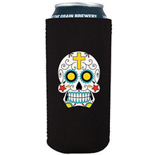 Load image into Gallery viewer, 16 oz koozie with sugar skull design 
