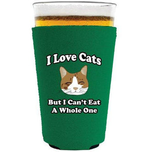 I Love Cats Pint Glass Coolie