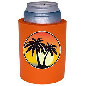 Palm Tree Sunset Thick Foam"Old School" Can Coolie