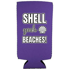 Load image into Gallery viewer, Shell Yeah Beaches Slim 12 oz Can Coolie
