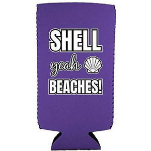 Shell Yeah Beaches Slim 12 oz Can Coolie
