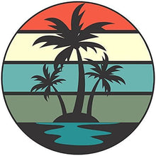 Load image into Gallery viewer, Retro palm trees vinyl sticker design 
