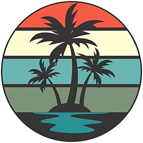 Retro palm trees vinyl sticker design 