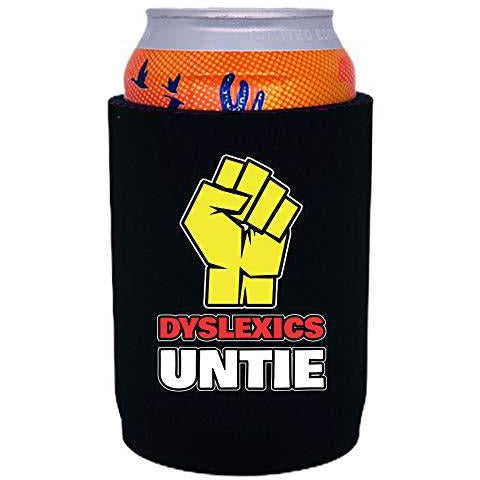 full bottom can koozie with dyslexics untie design
