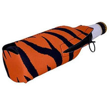 Load image into Gallery viewer, tiger stripe zipper beer bottle koozie design
