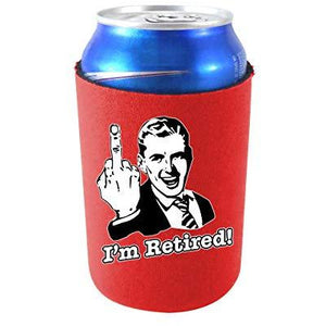 can koozie with im retired design