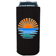 Load image into Gallery viewer, 16 oz can koozie with retro sunset design 

