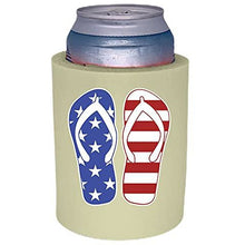 Load image into Gallery viewer, Stars and Stripes Flip Flop Thick Foam&quot;Old School&quot; Can Coolie
