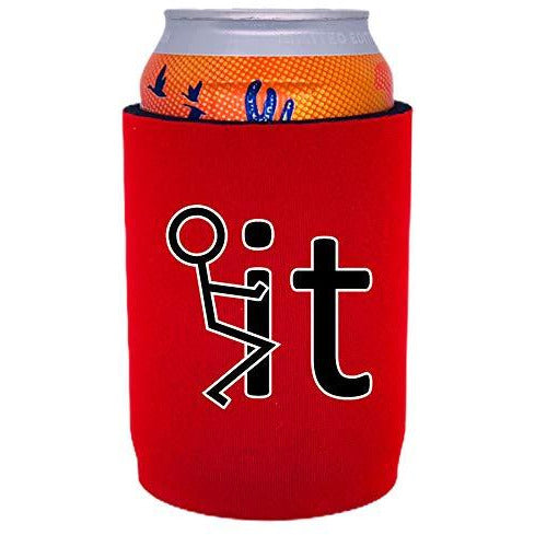 full bottom can koozie with fuck it design