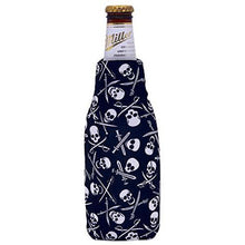 Load image into Gallery viewer, beer bottle koozie with pirate pattern design
