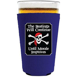 The Beatings Will Continue Pint Glass Coolie