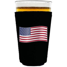 Load image into Gallery viewer, pint glass koozie with world countries flag design
