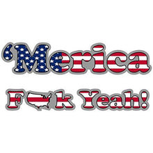 Load image into Gallery viewer, vinyl sticker with merica fuck yeah design
