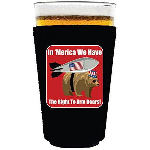 pint glass koozie with right to bear arms design