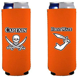 Captain and First Mate Slim 12 oz Can Coolie Set