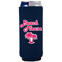 Load image into Gallery viewer, slim can koozie with beach please design
