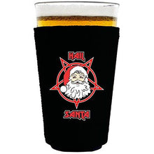 Load image into Gallery viewer, pint glass koozie with hail santa design
