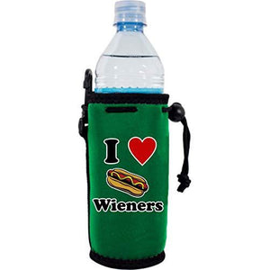 I Love Wieners Water Bottle Coolie