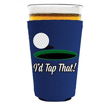pint glass koozie with id tap that design