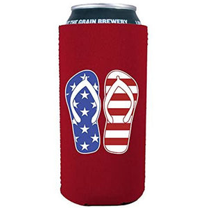 Stars and Stripes Flip Flop 16 oz. Can Coolie