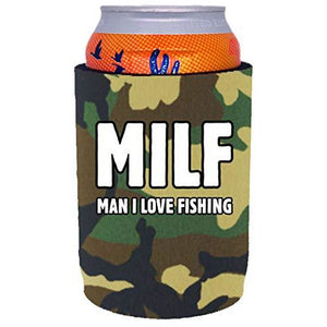Milf Man I Love Fishing Full Bottom Can Coolie