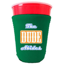 Load image into Gallery viewer, The Dude Abides Funny Party Cup Coolie
