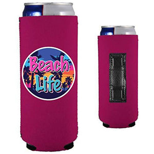 Beach Life Magnetic Slim Can Coolie