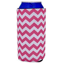 Load image into Gallery viewer, Chevron Stripe Pink 16 oz Can Coolie
