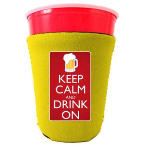 Keep Calm and Drink On Party Cup Coolie