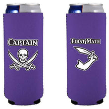 Load image into Gallery viewer, Captain and First Mate Slim 12 oz Can Coolie Set
